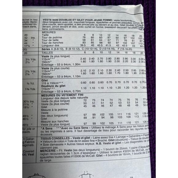 McCalls 4466 blazer vest sewing pattern sz 8 10 - Picture 5 of 5